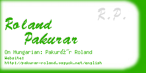 roland pakurar business card